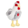 Peluche Poule Blanche et Grise - 22 cm Reconditionnée Gipsy