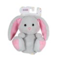 Gipsy Peluche Ptit Lapin Empreinte gris et rose - 15 cm