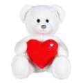 Gipsy Peluche Ours Blanc Coeur - 22 cm