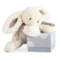 Doudou et Compagnie Peluche Lapin Bonbon Taupe 30 cm