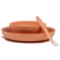 Coffret Repas 3 Pieces Silicone Terracotta Nattou