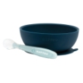 Nattou Coffret Repas Bol et Cuillère Silicone Bleu Marine