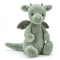 Jellycat Peluche Dragon Vert Bashful - 31 cm