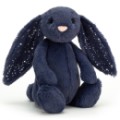 Jellycat Peluche Lapin Stardust Navy Bashful - 31 cm