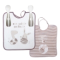 Babycalin Lot de 2 Bavoirs avec Couverts Culbuto