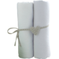 Babycalin Lot de 2 Draps Housse Blanc - 70x140 cm