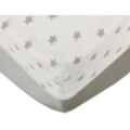 Babycalin Lot de 2 Draps Housses Blanc avec Etoiles Uni Gris - 70x140 cm