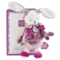 Doudou et Compagnie Peluche Hochet Lapin Cerise - 19 cm