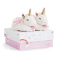 Doudou et Compagnie Chaussons à grelot Lucie La Licorne 0-6 mois