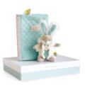 Doudou et Compagnie Coffret Protège carnet de santé et doudou vert amande Lapin de Sucre