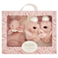 Coffret Chaussons Et Doudou Rose Lapin Doudou Doudou et Compagnie