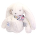 Peluche Lapin Fleurette Blanc - 25 cm Doudou et Compagnie