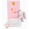 Doudou Lapin avec Mouchoir Vanille Fraise Doudou et Compagnie