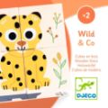 Djeco Cube en bois Puzzle Wild & Co