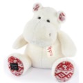 Histoire d Ours Peluche Hippo Blanc Noël - 40 cm