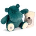 Peluche Et Plaid Hippo Chill Vert Histoire d Ours