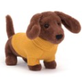 Jellycat Peluche Chien Teckel Pull Jaune