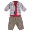 Absorba Ensemble Chemise Tee-Shirt et Pantalon Camel 12 Mois