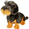 Anima Peluche Chien Teckel à poils dur Assis