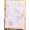 Protège Carnet De Santé Lange Toile De Jouy Rose Tartine et Chocolat
