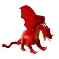 Peluche Dragon Rouge - 70 cm Hansa