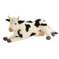 Hansa Peluche Vache Noire et Blanche Couchée 35 cm