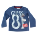 Tee-Shirt Bleu Manches Longues - 6 Mois Guess Enfant