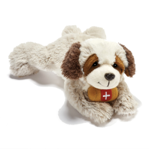 Peluche Chien Saint Bernard Couché - 22 cm