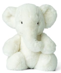 Peluche Eléphant Ebu Blanc - 29 cm