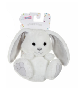 Peluche Ptit Lapin Empreinte Blanc et Gris - 15 cm