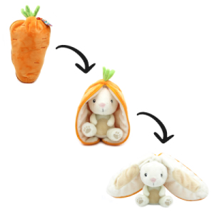 Peluche Réversible Carotte Lapin Gadget Flipetz