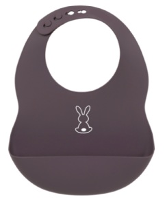Bavoir Silicone Aubergine Lapidou