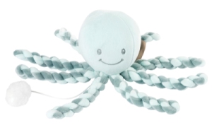 Peluche Musicale Poulpe Vert de Gris Menthe Lapidou