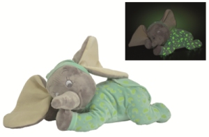 Peluche Couchée Eléphant Dumbo Lumineux - 30 cm