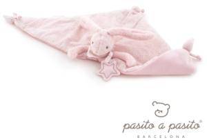 Doudou Lapin Rose Pois