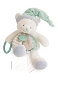 Peluche Pantin Activités Ourson Bleu - 25 cm