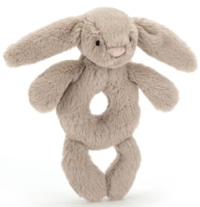 Peluche Hochet Lapin Beige Bashful