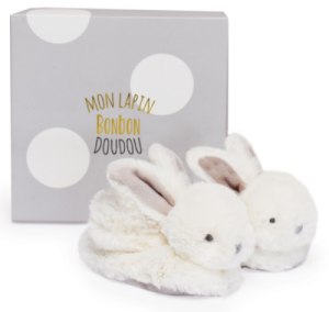 Chaussons Lapin Taupe Bonbon