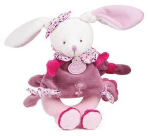 Peluche Hochet Lapin Cerise - 19 cm sans boite