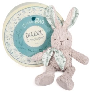 Peluche Pantin Lapin Gris Botanic Bio