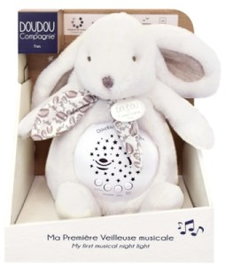 Peluche Veilleuse Musicale Lapin Blanc Lapin Doudou