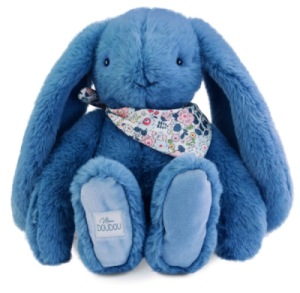 Peluche Lapin Fleurette Bleu - 35 cm