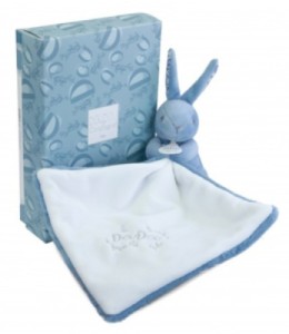 Doudou Lapin avec Mouchoir Lapin Doudou Bleu
