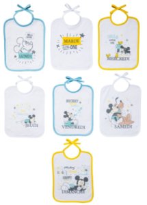 Lot de 7 Bavoirs Journalier Mickey Little One