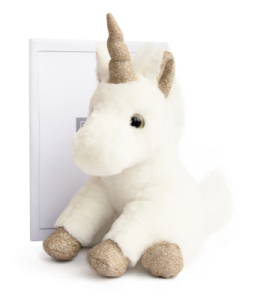 Peluche Licorne Assise Or - 23 cm