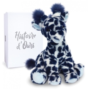 Peluche Girafe Lisi Bleu Terre Sauvage - 30 cm