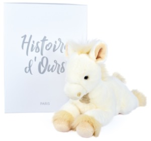 Peluche Cheval Palomino Allongé - 35 cm