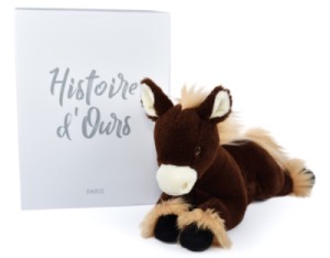 Peluche Cheval Alezan Allongé - 35 cm