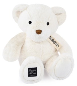Peluche Ours Blanc Le Nounours - 28 cm