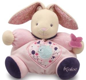 Peluche Lapin Patapouf Oiseau Petite Rose - 30 cm